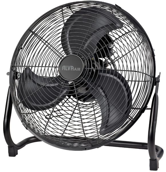 ALVA AIR 50cm High Velocity Floor Fan | Metal | Matte Black | 3 Speed, 120W