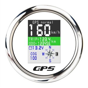 Marine Boat Car GPS Speedometer Digital with GPS Antenna White&amp;Silver