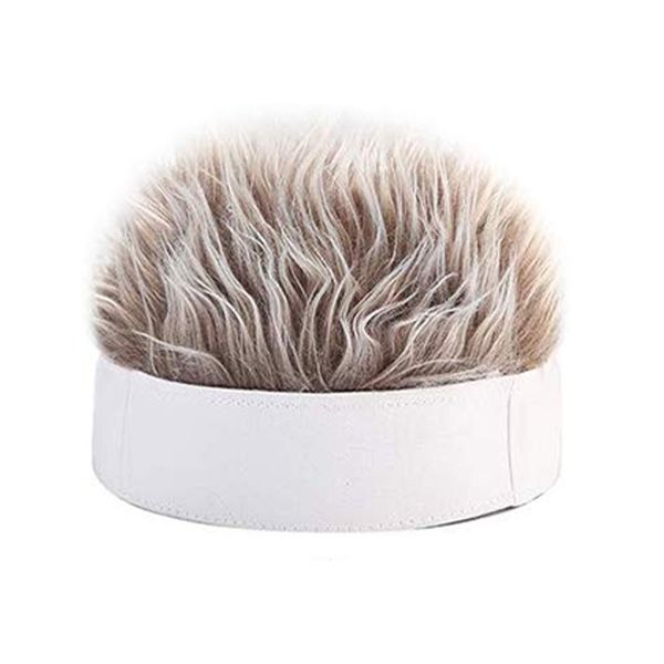 Landlord Hat Beanie Spiked Funny Retro-Gift For Men &amp; Women-White-Grey Wig