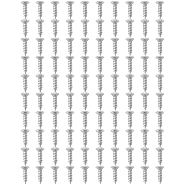 100 Pcs Guitar &amp; Bass Pickguard Screws for Strat &amp; Tele Silver