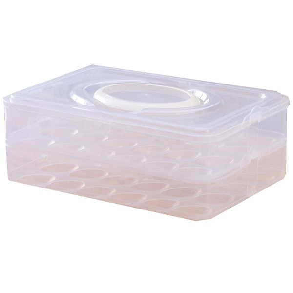 2-Layer Detachable Deviled Egg Carrier 48 Egg Storage Container with Lid