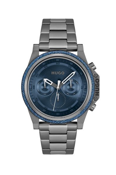 Hugo Watches Men's #BRAVE 46mm Blue Dial, Stainless Steel Bracelet