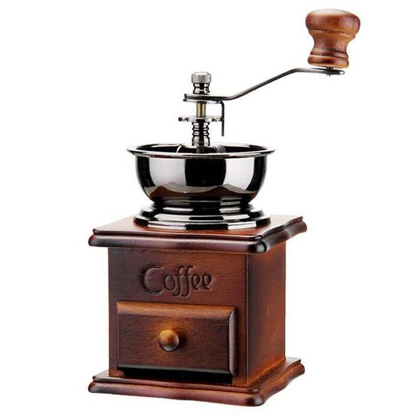 Coffee Mill Vintage Retro Hand Basket Wooden High Quality Wood for Baking