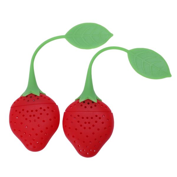 2Pieces Silicone Tea Infuser Ball Pass Filter Strawberry