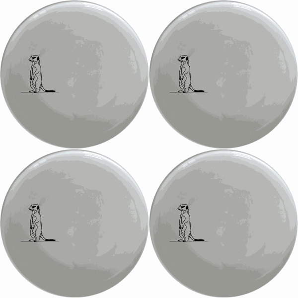 Meerkat Standing Dinner Plate Set of 4 - Range 4