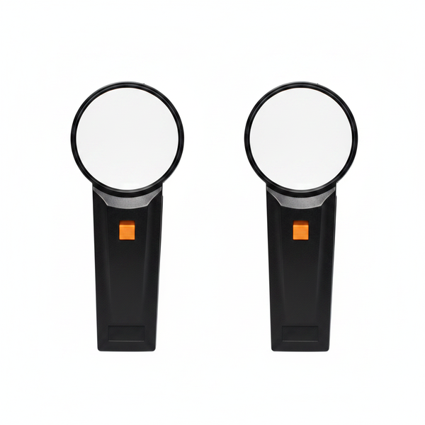 Krafft Handheld Magnifying Glass 50mm with Light for Reading - 2 Pack