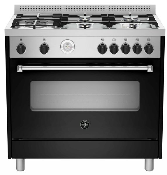 La Germania Americana 90cm Full Gas Stove 5 Burn Gas oven &amp; Gas Grill Black