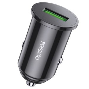 YESIDO - Y38 - Mini Super Quick Car Charger - Black