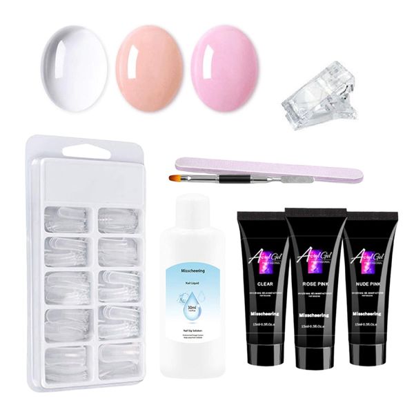 Polygel Nail Extension Gel Kit with Starter Kit Professional 3 Colors 15ml