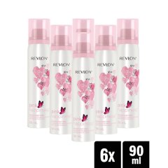 Revlon Pink Happiness Perfumed Deodorant Body Spray - 6 x 90ml