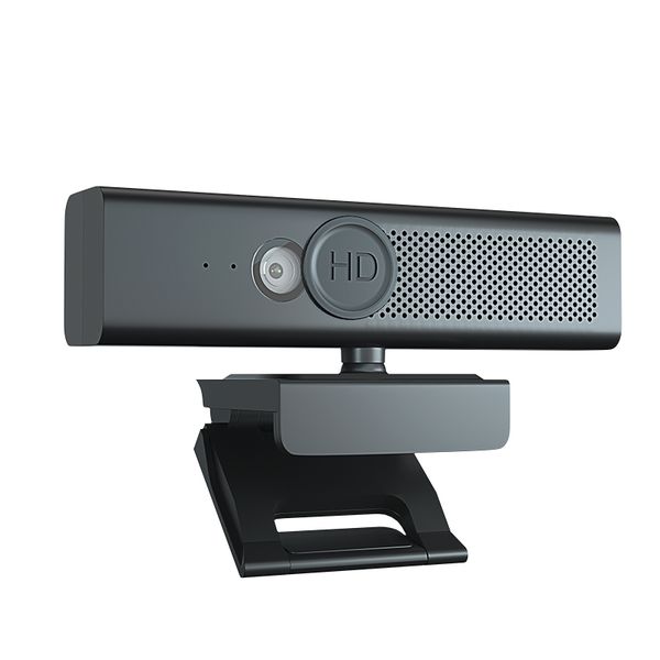 HD 1080P triune conference webcam with built-in speaker and fourmicrophones