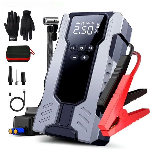 4-in-1 Car Jump Starter with Air Compressor 39800mAh Power Bank LED Lights