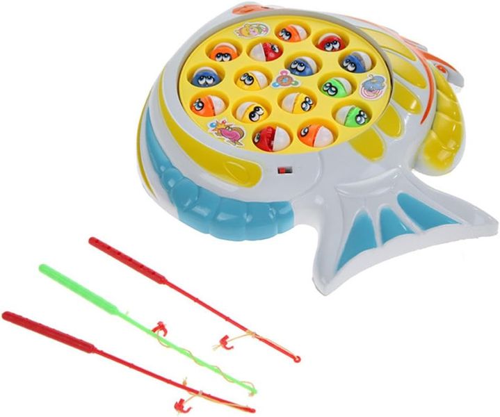 Educational Fishing Toy with 3 Fishing Rod and 15 Fish