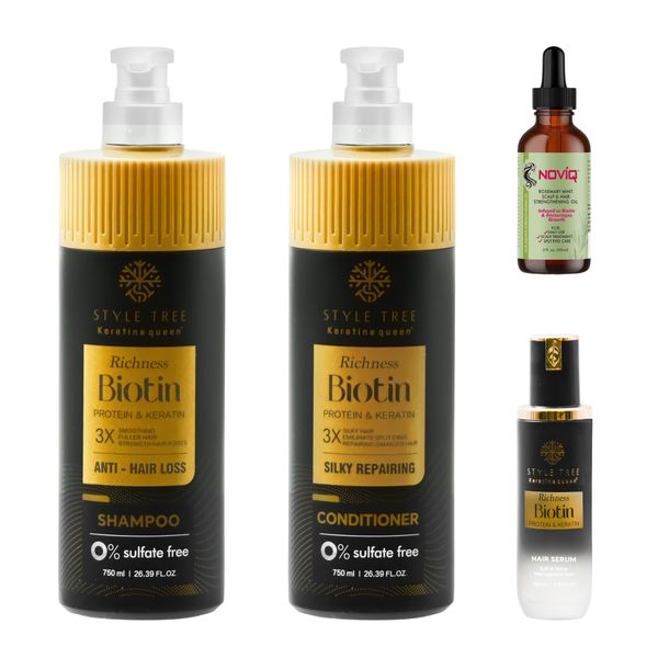 Keratine Hair Set Shampoo, Conditioner &amp; Serum + Noviq Hair/ Scalp Oil