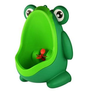 Cute Frog Kids Urinal Potty Trainer with Funny Aiming Target - Blue/Yellow