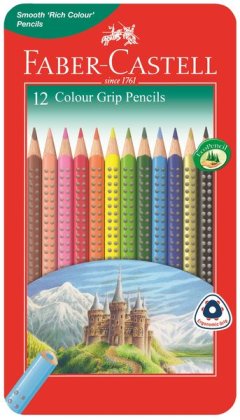 Faber-Castell Colour Grip Pencils (Tin of 12)