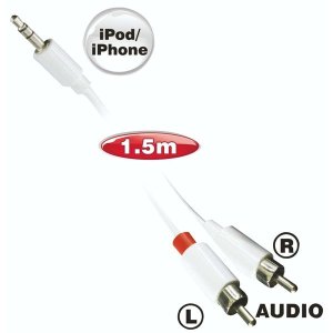 Ellies iPod &amp; iPhone Stereo Cable 2RCA - 3.5mm