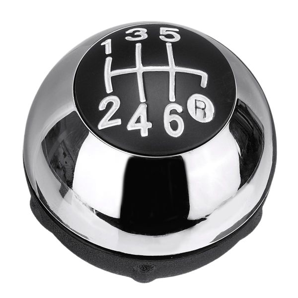 6 Speed Gear Stick Shift Knob for Fiat 500 2012-2018 Bright Silver