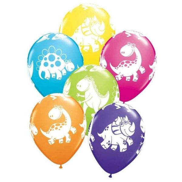 Dinosaur Print Latex Balloons - Pack of 25 - Assorted Colours