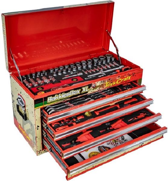 Tork Craft Top Tool Box 254Piece 4 Drawer Pro Tool Box Bakkies XL
