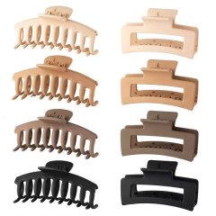 Large Hair Claw Clips for Women Girls, 8pcs Neutral Matte Square Hair Clips