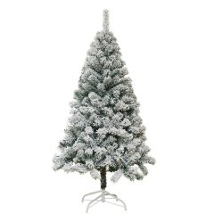 White Flocked Christmas Tree 3m - Artificial Holiday Decor