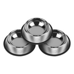 3Pcs 20Oz Steel Dog Bowls Paw Pattern Dishwasher Safe Rust Resistant
