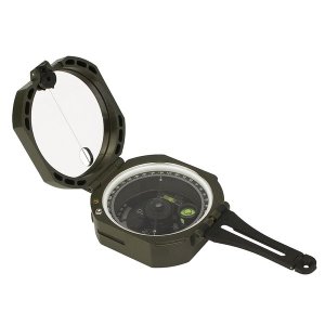Professional 0-360° Scale Geological Military Compass - Army Green