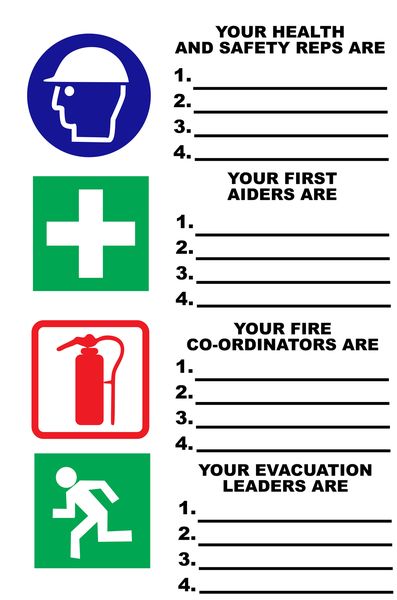 Your Health And Safety Reps Are 40x60cm Sign -2 Pack.