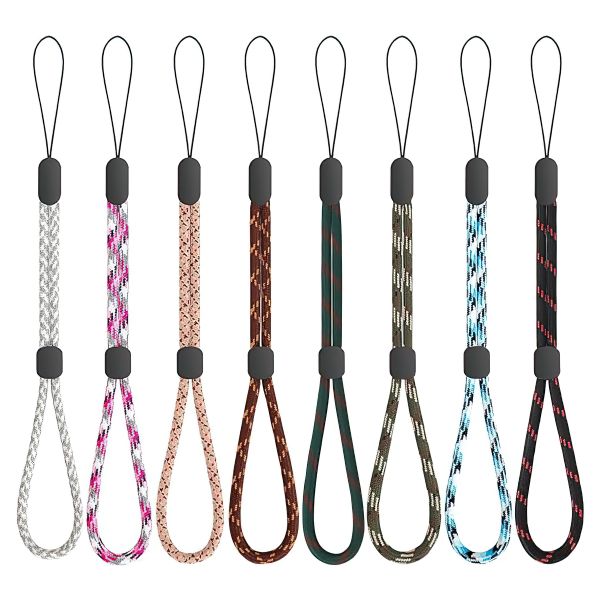 QYNIAL Mobile Phone Hand Wrist Strap Lanyard Adjustable Nylon Colorful 8Pcs