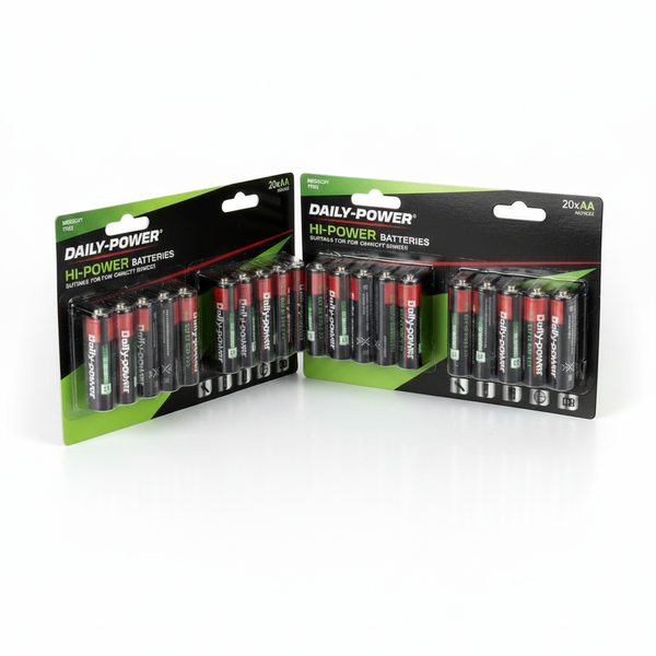 Daily Power AA R6P 20 Piece Heavy Duty Batteries 1.5V - 2 Pack