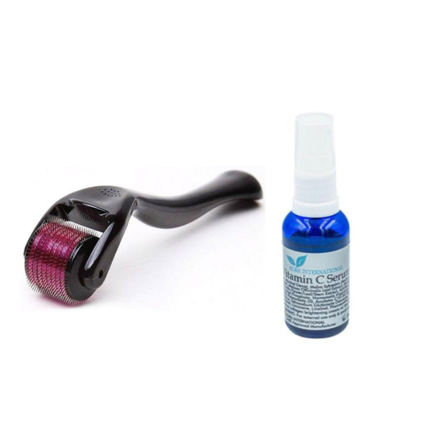 Professional Dermaroller Plus Vitamin C Serum with Hyrlaronic Serum