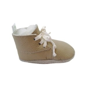Pitta-Patta Soft Genuine Leather Baby Shoes Vellie Ankle Boot - Stone
