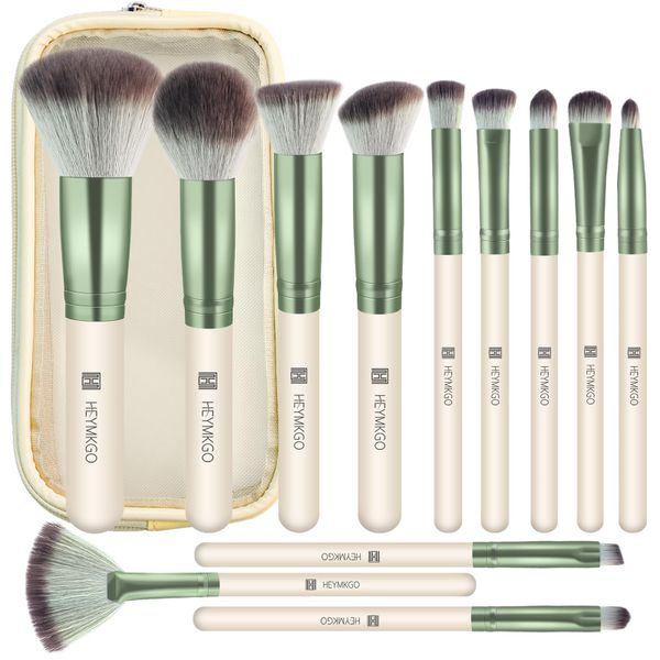 DUAIU 12 Pieces Professional Makeup Brush Set with Travel Bag