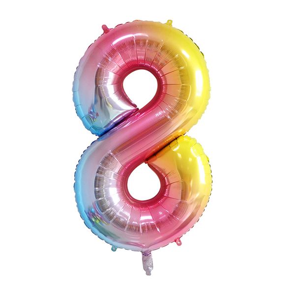 iKids 40 inch Large Rainbow Birthday Balloon Number 8