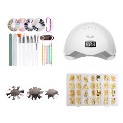 DHAO 42pcs Nail Art Set With UV Nail Lamp Nail Decorations