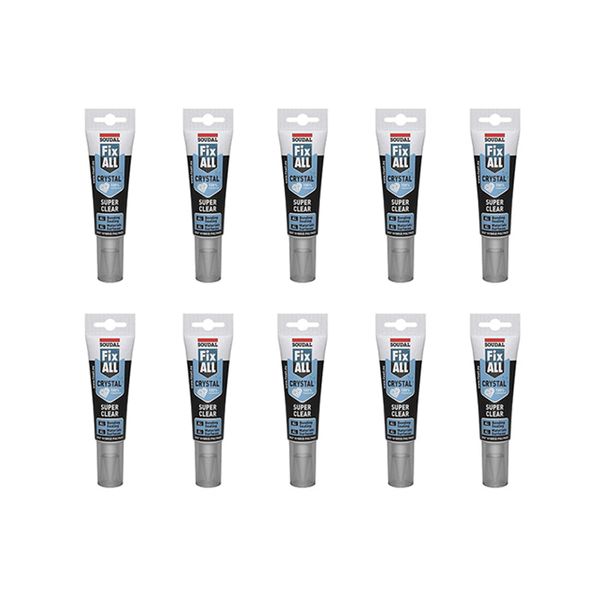 SOUDAL FIX ALL Crystal Flexible Adhesive Sealant Tube Super Clear 125ml
