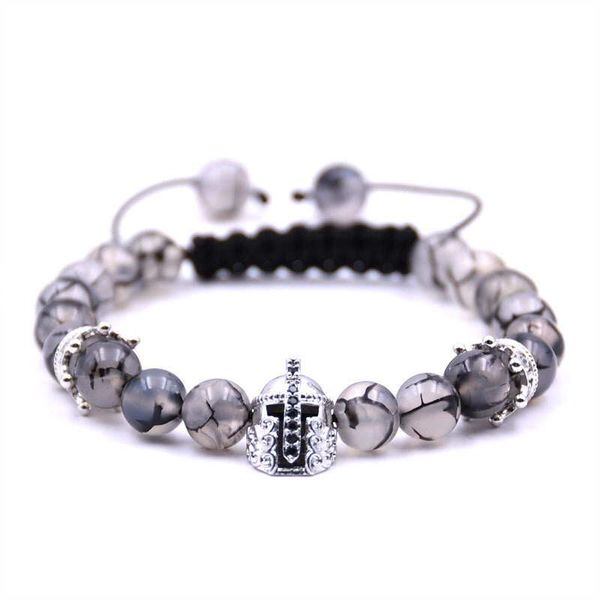 Argent Craft Chrystal Quartz with Crowns &amp; Silver Knight Helmet Bracelet