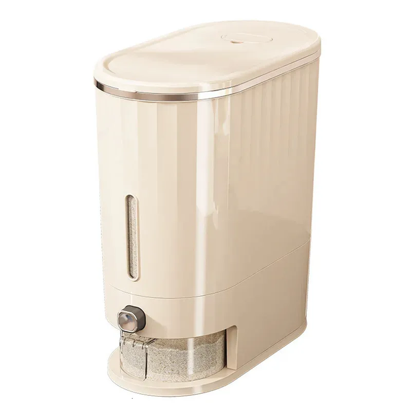 Rice Dispenser Storage Bucket Kitchen Container Push-Type Food Sealed