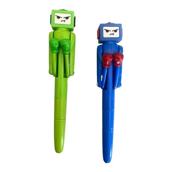 Cartoon Boxing Character Ballpoint Pens - Fun Novelty Click Pens 2 Pack