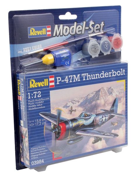 Revell 1/72 P-47M Thunderbolt Model Kit w/paints, Glue and Brush