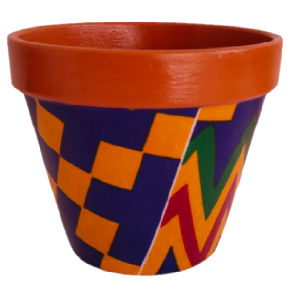 Afro-Boho Ankara Print Decorative Pot