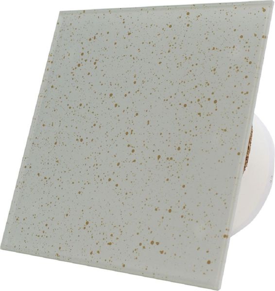 Extractor Fan Bathroom Toilet Designer Glass Cover White and Gold 100mm
