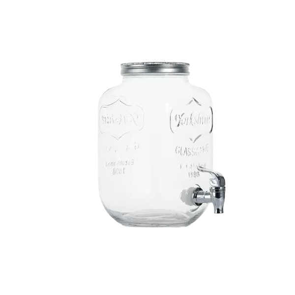 4L Glass Bottle/Juice Container with Tap for Cold Beverages