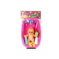 Kewpie In Pink Bathtub With Accessories