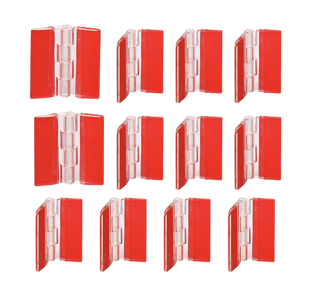 Clear Mini Self Adhesive Acrylic Hinges Set of 12 - 35mm