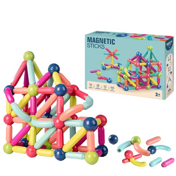 42 Piece Magnetic Sticks Tangram Kids Puzzle Educational Game Set
