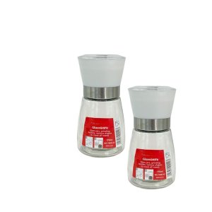 Clear and White Glass Spice Grinder - 170ml - 2pcs