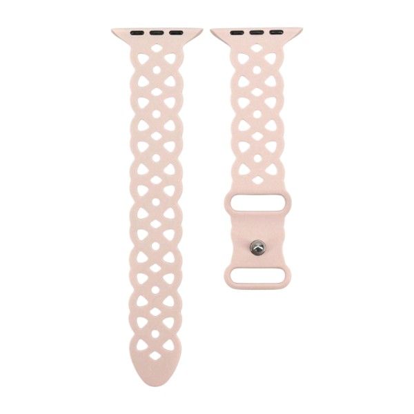 46mm Breathable Silicone Apple Watch Strap With Hollow Out Design - Black