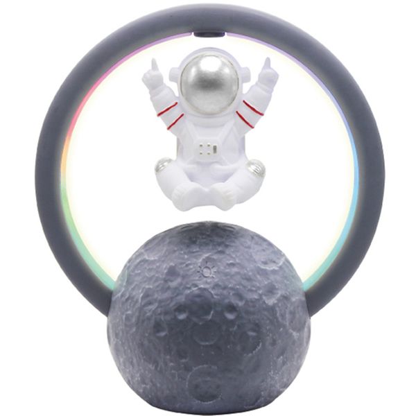 Bluetooth Speaker RGB Light Touch Adjustment 360 Degree Astronaut Silver